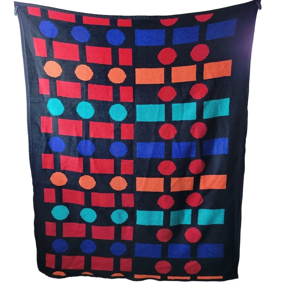 Retro LIDA Acrylic‎ Blanket With Geometric Pattern - 64
